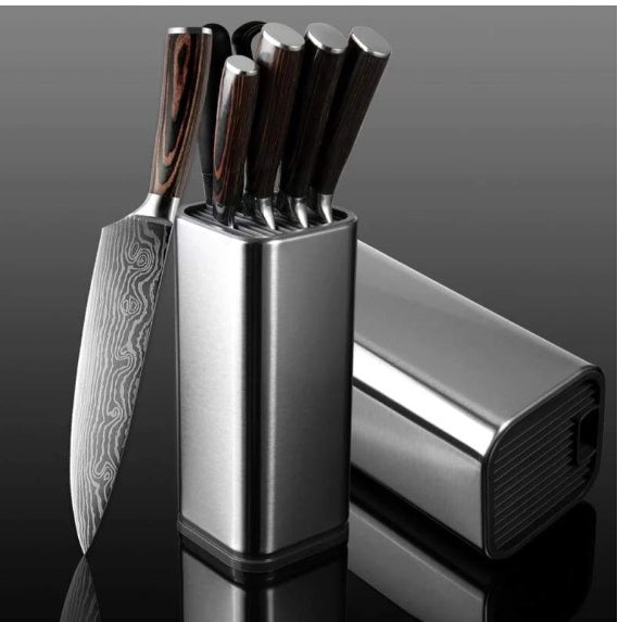 3-in-1  Knife Holder & Drying Rack - Modern Space-Saving Kitchen Storage
