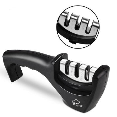 Pro-Grip 3-Stage Diamond Knife Sharpener - Professional Tungsten Steel Sharpening Tool