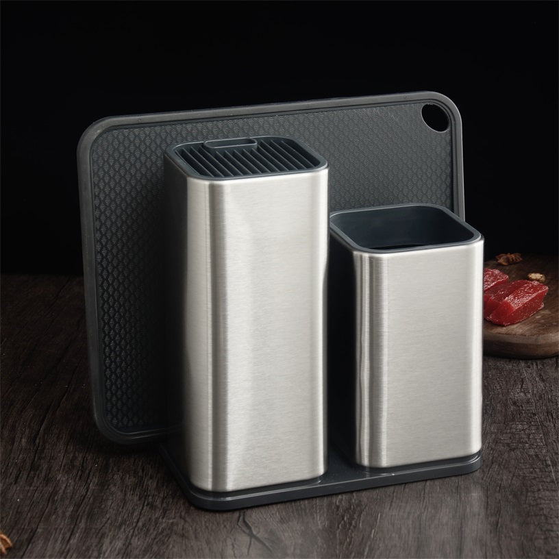 3-in-1  Knife Holder & Drying Rack - Modern Space-Saving Kitchen Storage
