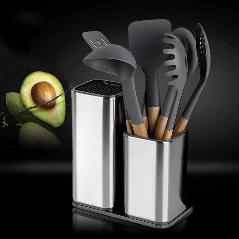 3-in-1  Knife Holder & Drying Rack - Modern Space-Saving Kitchen Storage
