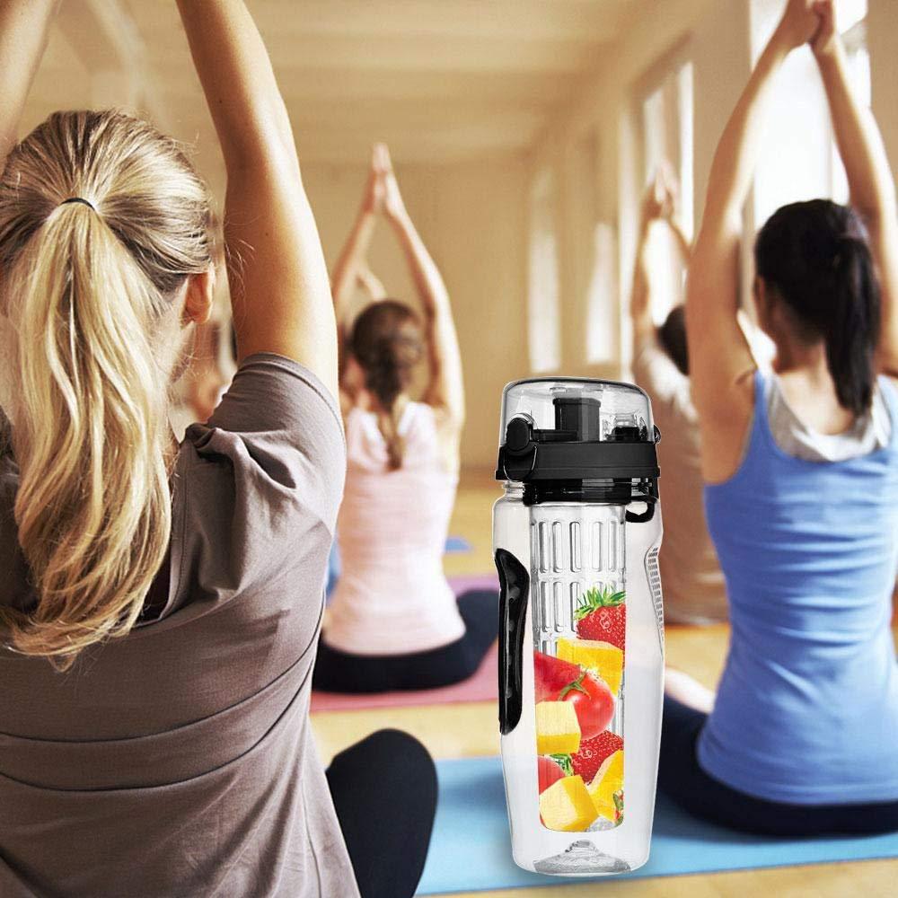 32oz Detox Fruit Infuser Water Bottle - Leakproof Tritan Sport Bottle for Gym & Travel