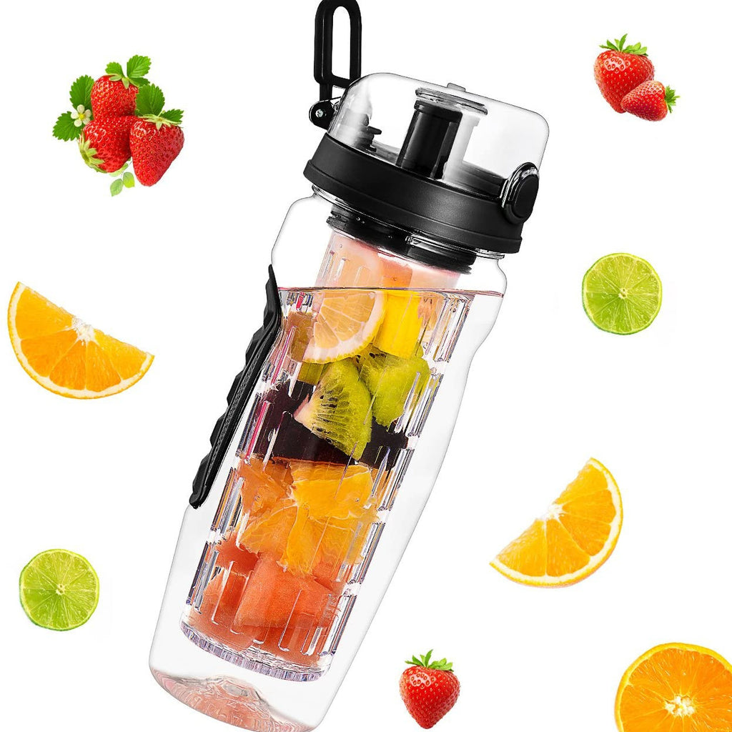 32oz Detox Fruit Infuser Water Bottle - Leakproof Tritan Sport Bottle for Gym & Travel